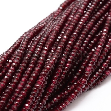 Dyed Natural Malaysia Jade Rondelle Beads Strands X-G-E316-2x4mm-10-1
