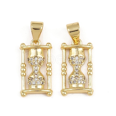 Brass Micro Pave Clear Cubic Zirconia Pendants KK-A269-40G-1