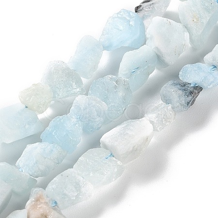 Raw Rough Natural Aquamarine Beads Strands G-B065-C16-1