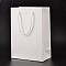 Rectangle Cardboard Paper Bags, Gift Bags, Shopping Bags, with Nylon Cord Handles, White, 28x20x10cm