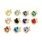 Real 18K Gold Plated Rack Plating Brass Micro Pave Cubic Zirconia Pendants, with Glass, Long-Lasting Plated, Cadmium Free & Lead Free, Bird with Heart, Mixed Color, 25x25.5x13mm, Hole: 3.5x5mm