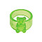 Resin Plain Band Rings, Lime Green, Inner Diameter: 17mm