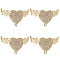 Beebeecraft 4Pcs Brass Micro Pave Clear Cubic Zirconia Brooch Findings, with Loops, Heart with Angel Wing, Real 18K Gold Plated, 34x16x6.5mm, Hole: 1.2mm