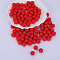 Round Silicone Focal Beads, Chewing Beads For Teethers, DIY Nursing Necklaces Making, Red, 15mm, Hole: 2mm