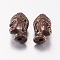 Tibetan Style Alloy Beads, Buddha Head, Red Copper, 13x9x8.5mm, Hole: 1.5mm