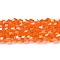 Transparent Electroplate Glass Beads Strands, AB Color Plated, Faceted, Bicone, Orange Red, 4x4mm, Hole: 0.8mm, about 82~85pcs/strand, 30.5~31cm