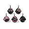 Natural Rhodonite Pendants, with Stainless Steel Color Tone Stainless Steel Findings, Planet, 22.5x20mm, Hole: 3x5mm