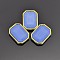 Sew on Taiwan Acrylic, Imitation Jade, Golden Plated, Garment Accessories, Rectangle, Cornflower Blue, 25x19x9mm, Hole: 1mm