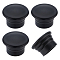 Plastic Curtain Rod Heads, Round Drapery Pole Finials, Black, 49x32mm, Inner Diameter: 28~29mm