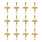 Golden 304 Stainless Steel Crucifix Cross Big Pendants for Easter, 49x33mm, Hole: 12mm