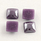 Pearlized Plated Opaque Glass Cabochons, Square, Medium Purple, 6x6x3mm