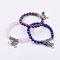 Natural Mixed Gemstone Stretch Bracelets, with Tibetan Style Pendants,  2 inch(51mm)