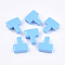 Spray Painted Alloy Multi-Strand Links, For Tile Elastic Bracelets Making, T Shape, Cornflower Blue, 11x12x4mm, Hole: 1mm