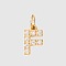 Stainless Steel Cubic Zirconia Pendants with Jump Rings, Real 14K Gold Plated, Long-Lasting Plated, Letter F, 8mm