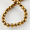 Non-magnetic Synthetic Hematite Beads Strands, Grade A, Faceted, Round, Golden Plated, 2x2mm, Hole: 1mm