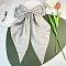 Solid Color Long Bowknot Satin Hair Barrettes, Hair Accessories for Women & Girls, WhiteSmoke, 360x70mm