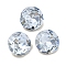 Glass Rhinestone Cabochons, Flat Back & Back Plated, Faceted, Diamond, Light Sapphire, 8x4mm