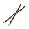 Nylon Cord Silder Bracelets, for Connector Charm Bracelet Making, with Rack Plating Golden Brass Findings, Long-Lasting Plated, Cadmium Free & Lead Free, Prussian Blue, 8-5/8~9 inch(22~22.8cm), 0.3cm, Hole: 2.6mm