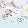 100Pcs 304 Stainless Steel Round Ear Nuts STAS-GO0001-04-4