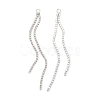Brass Micro Pave Clear Cubic Zirconia Tassel Pendants KK-D063-01P-2