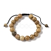 10mm Round Natural Picture Jasper Braided Bead Bracelets BJEW-C067-01C-28-2