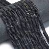 Frosted Natural Black Agate Beads Strands G-K389-C01-01-2