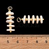 Electroplated Shell Pearl & Brass Pendants PALLOY-JF06078-3