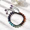 Adjustable Natural & Synthetic Mixed Gemstone Beads Braided Bead Bracelets for Men Women BJEW-L713-B05-2