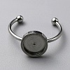 304 Stainless Steel Cuff Ring Components FIND-WH0129-74C-P-1