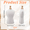 Bust Shaped Floral Velveteen Necklace Display Stands ODIS-WH0099-190-2