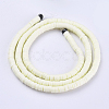 Flat Round Handmade Polymer Clay Bead Spacers CLAY-R067-4.0mm-21-2