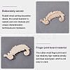 4Pcs Feather Rubber Wooden Carved Decor Applique WOOD-FH0001-83-2