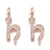 Brass Micro Pave Clear Cubic Zirconia Pendants ZIRC-O035-04-2