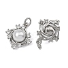 SHEGRACE Brass Pave Clear Cubic Zirconia Charms XGRQ4D909-663P-2