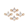 Brass Pave Glass Rhombus Links Connector Charms GLAA-Q088-001E-1