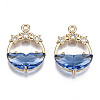 Faceted Transparent Glass Pendants X-GLAA-T020-18A-1