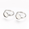 Tarnish Resistant Adjustable 304 Stainless Steel Finger Rings Components STAS-E144-026-10mm-1