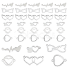 36Pcs 6 Styles 201 Stainless Steel Connector Charms STAS-DC0014-56-1