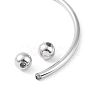 Non-Tarnish Screw End Ball 304 Stainless Steel Wire Open Cuff Bangle BJEW-F435-02P-4