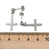 Christian Upside Down Cross 201 Stainless Steel Dangle Stud Earrings LS-EJEW-P314-01A-P-5