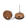 Walnut Wood Stud Earring Findings X-MAK-N033-008A-1