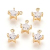 Brass Cubic Zirconia Charms X-KK-R015-108G-1