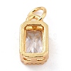 Real 18K Gold Plated Brass Inlaid Cubic Zirconia Charms X-ZIRC-L100-075G-03-3