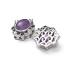 Brass Pave Natural Amethyst Multi-Strand Links KK-D366-01P-E-2