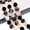 Natural Obsidian & Citrine & Tiger Eye Beads Strands G-N358-03A-05-1