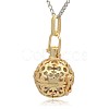 Golden Tone Brass Hollow Round Cage Pendants KK-J232-10G-2