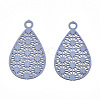 Spray Painted 430 Stainless Steel Filigree Pendants STAS-WH0047-78A-1