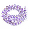Frosted Spray Painted Glass Beads Strands X-GLAA-N035-03C-C05-2