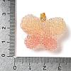 Transparent Resin Dotted Rhinetone Pendants RESI-N040-02G-RS-4