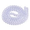 Baking Paint Lilac Frosted Round Transparent Glass Bead Strands X-GLAA-S031-8mm-25-2